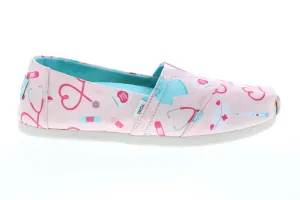 Toms Alpargata 10016612 Womens Pink Canvas Slip On Loafer Flats Shoes