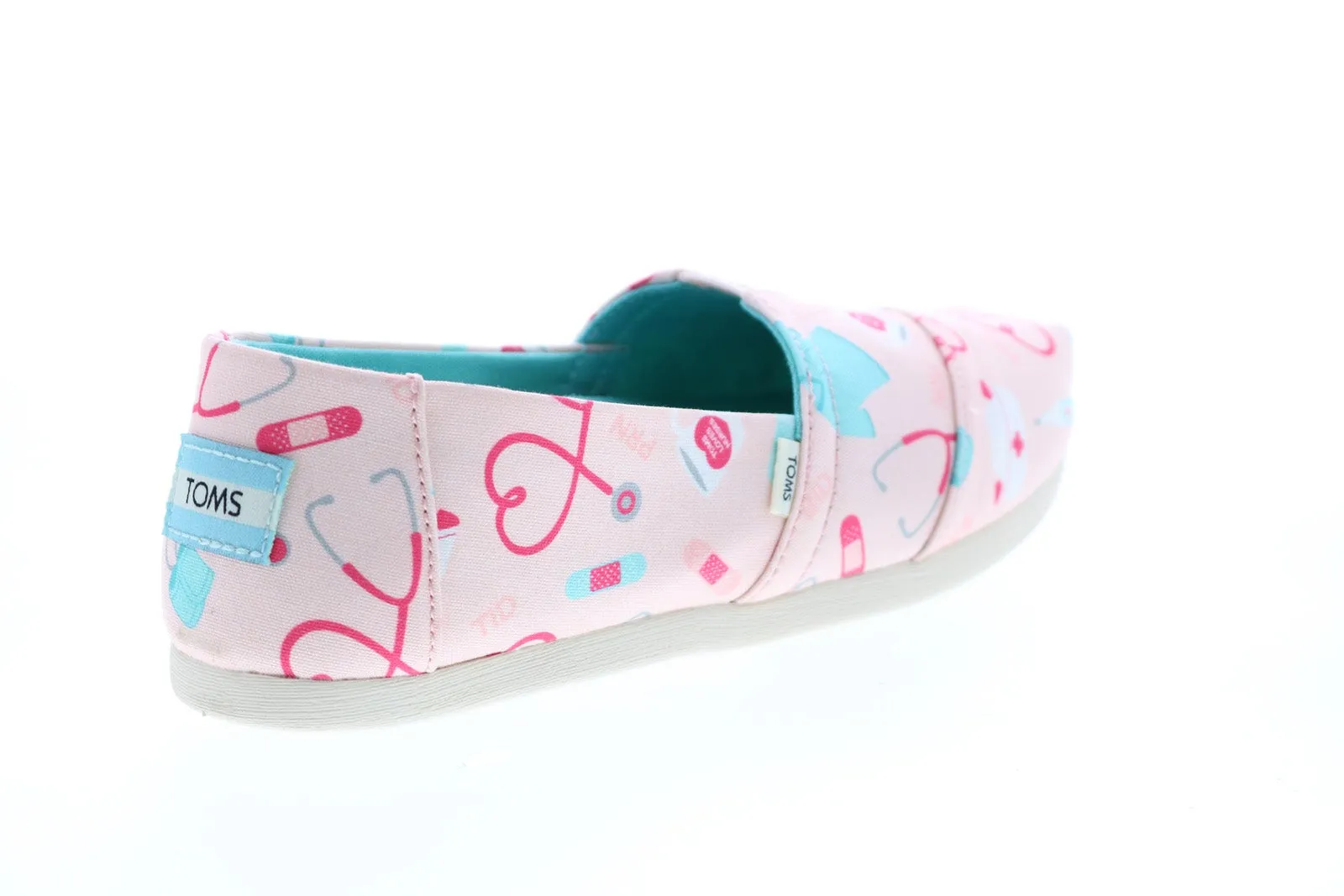 Toms Alpargata 10016612 Womens Pink Canvas Slip On Loafer Flats Shoes