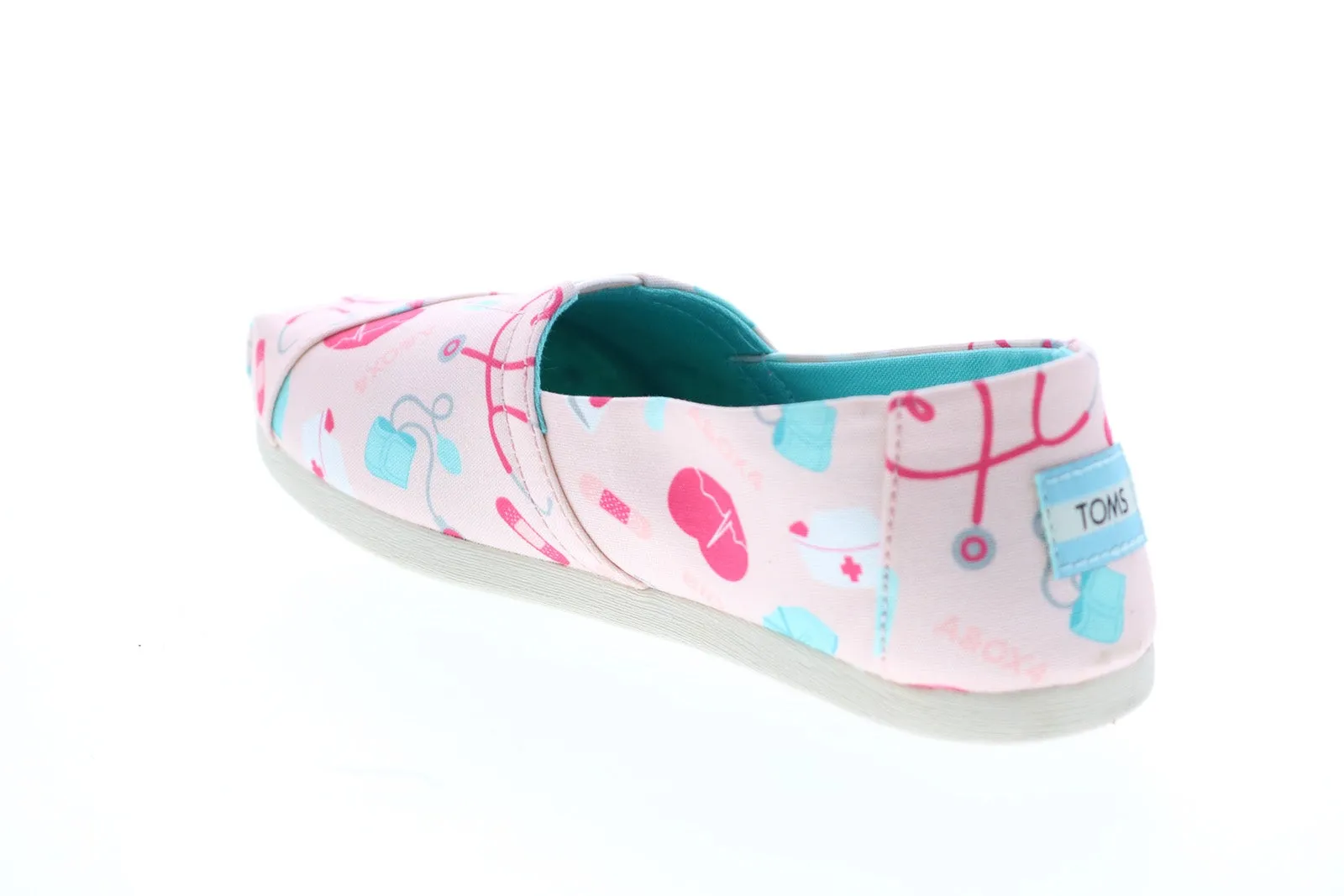 Toms Alpargata 10016612 Womens Pink Canvas Slip On Loafer Flats Shoes