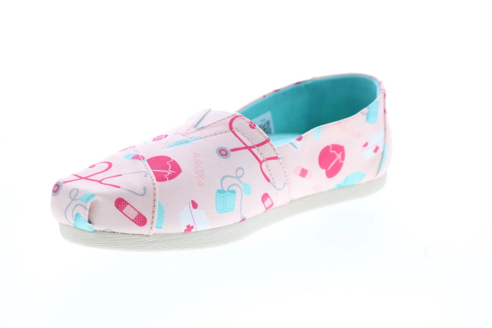 Toms Alpargata 10016612 Womens Pink Canvas Slip On Loafer Flats Shoes