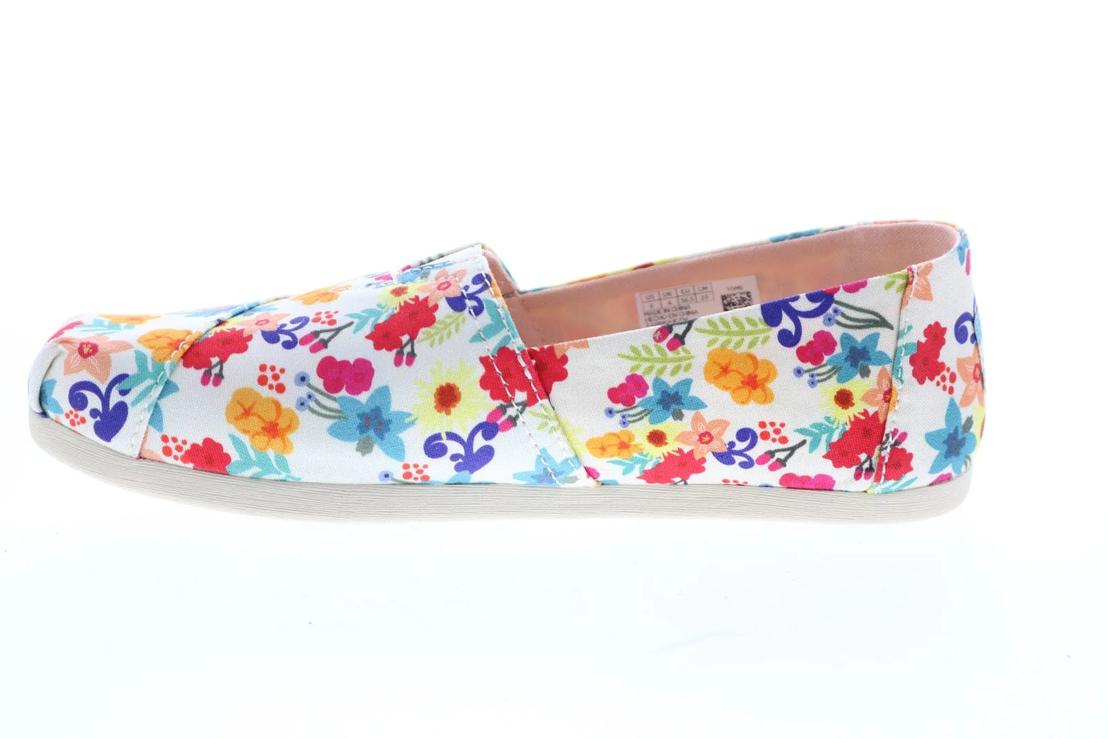 Toms Classic 10015067 Womens White Canvas Slip On Loafer Flats Shoes