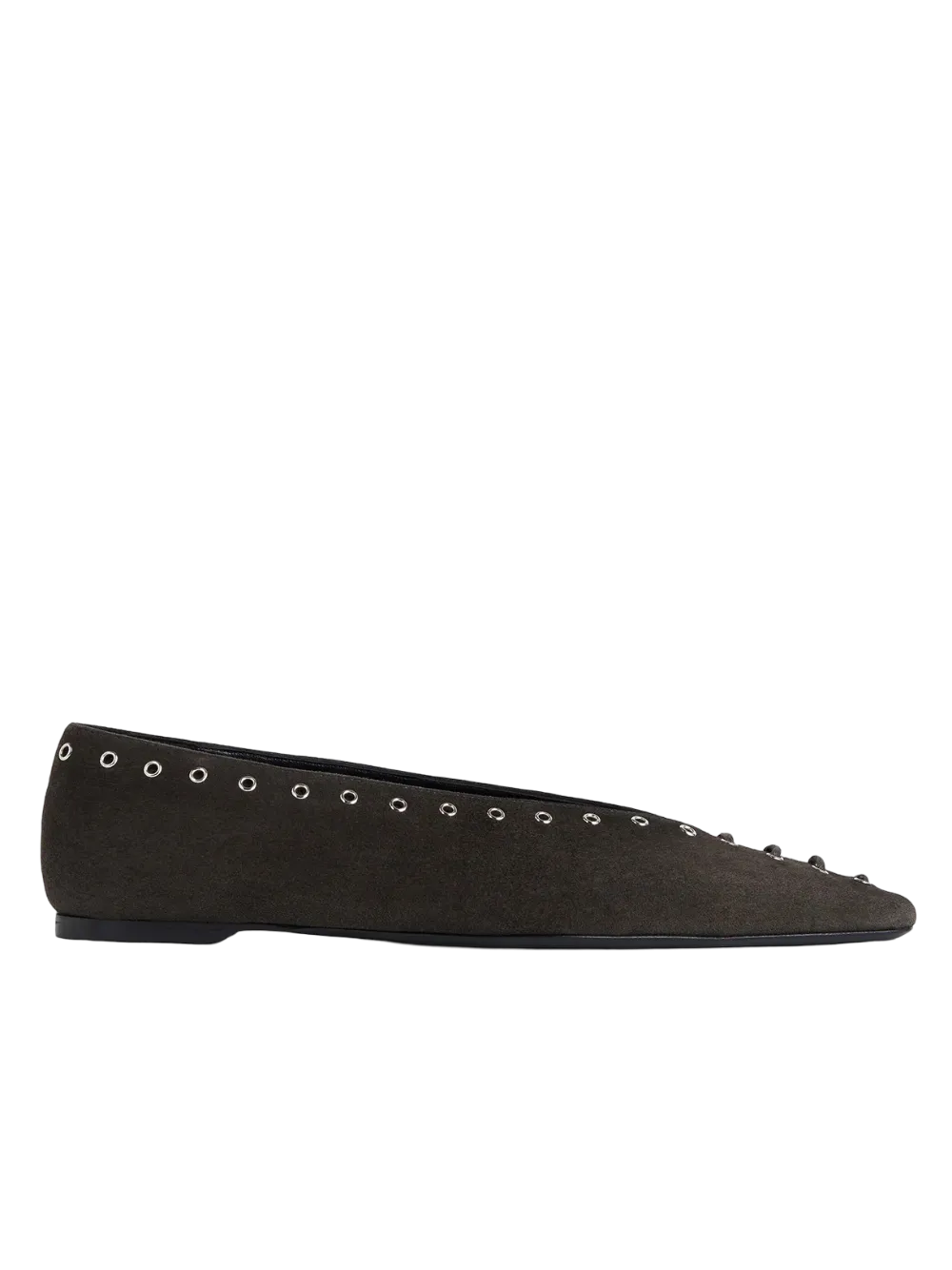 Toteme Suede Lace Up Ballerinas Pepper