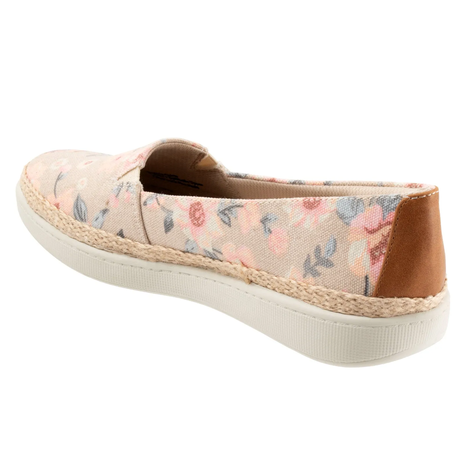 Trotters Accent T1803-921 Womens Beige Narrow Canvas Loafer Flats Shoes