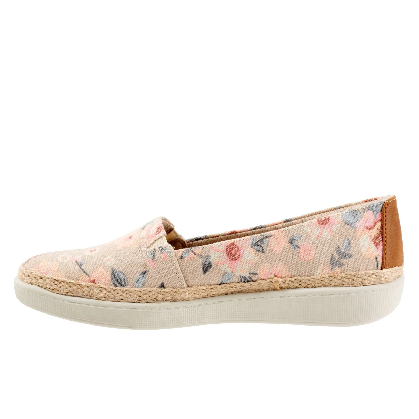 Trotters Accent T1803-921 Womens Beige Narrow Canvas Loafer Flats Shoes