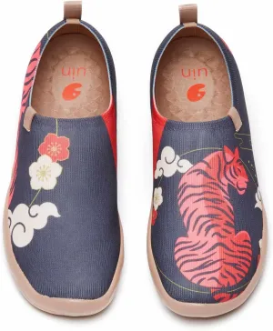 UIN Men's Flats Canvas Lightweight Sneakers Slip Ons Walking Casual Elephant Art Painted Travel Holiday Shoes Witty Chic (10.5)