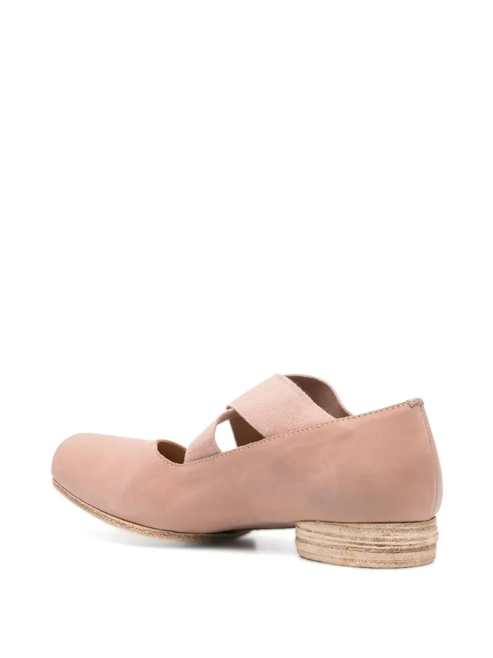 Uma Wang Square Toe Leather Ballet Shoes Rose