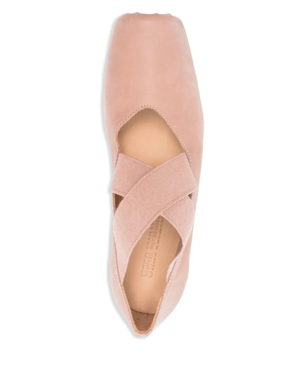 Uma Wang Square Toe Leather Ballet Shoes Rose