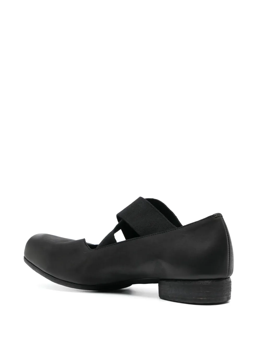 Uma Wang Square Toe Suede Ballet Shoes Black