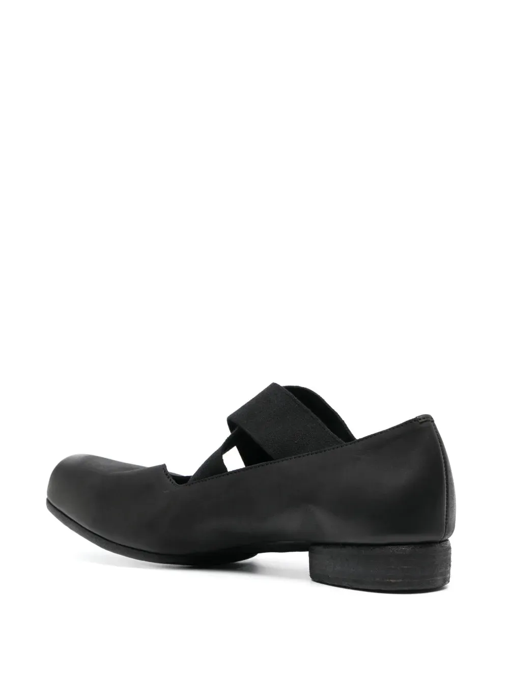 Uma Wang Square Toe Suede Ballet Shoes Black