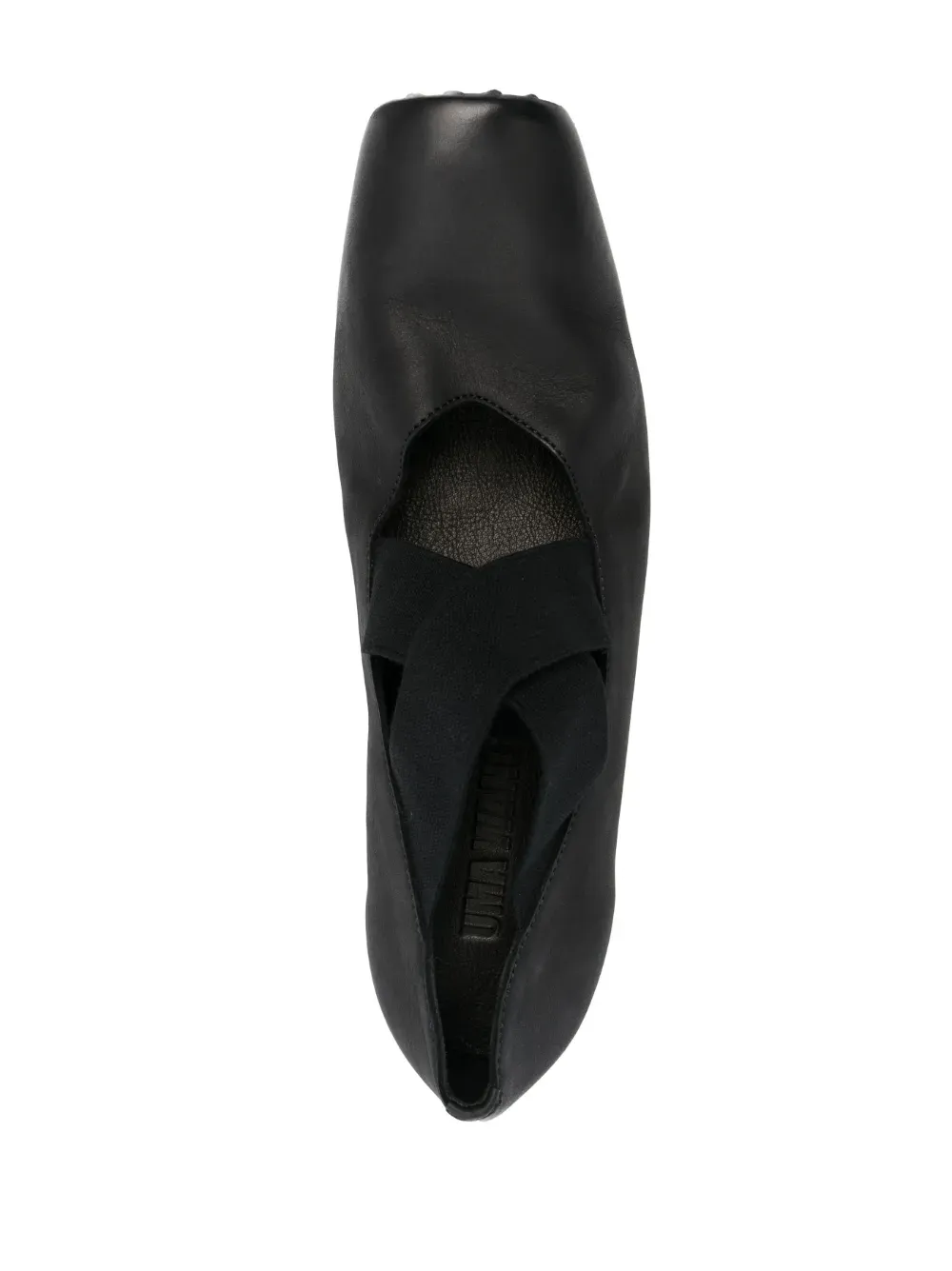 Uma Wang Square Toe Suede Ballet Shoes Black