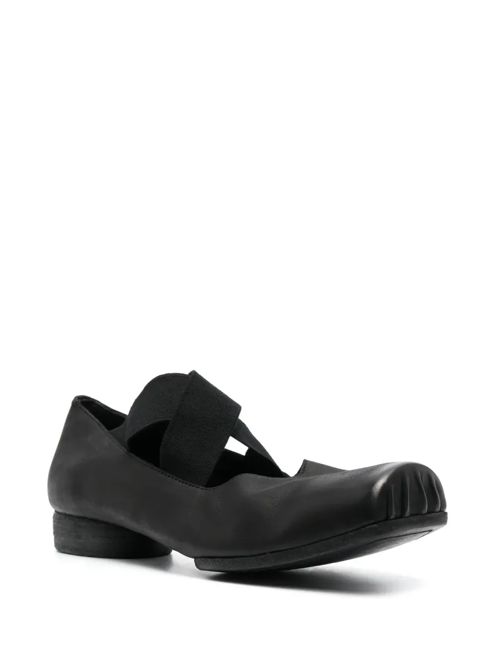 Uma Wang Square Toe Suede Ballet Shoes Black