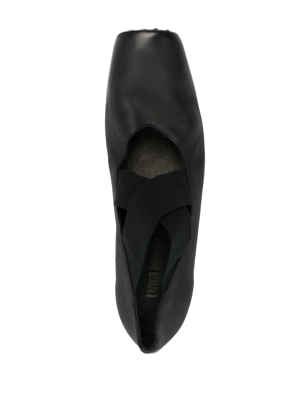 Uma Wang Square Toe Suede Ballet Shoes Black