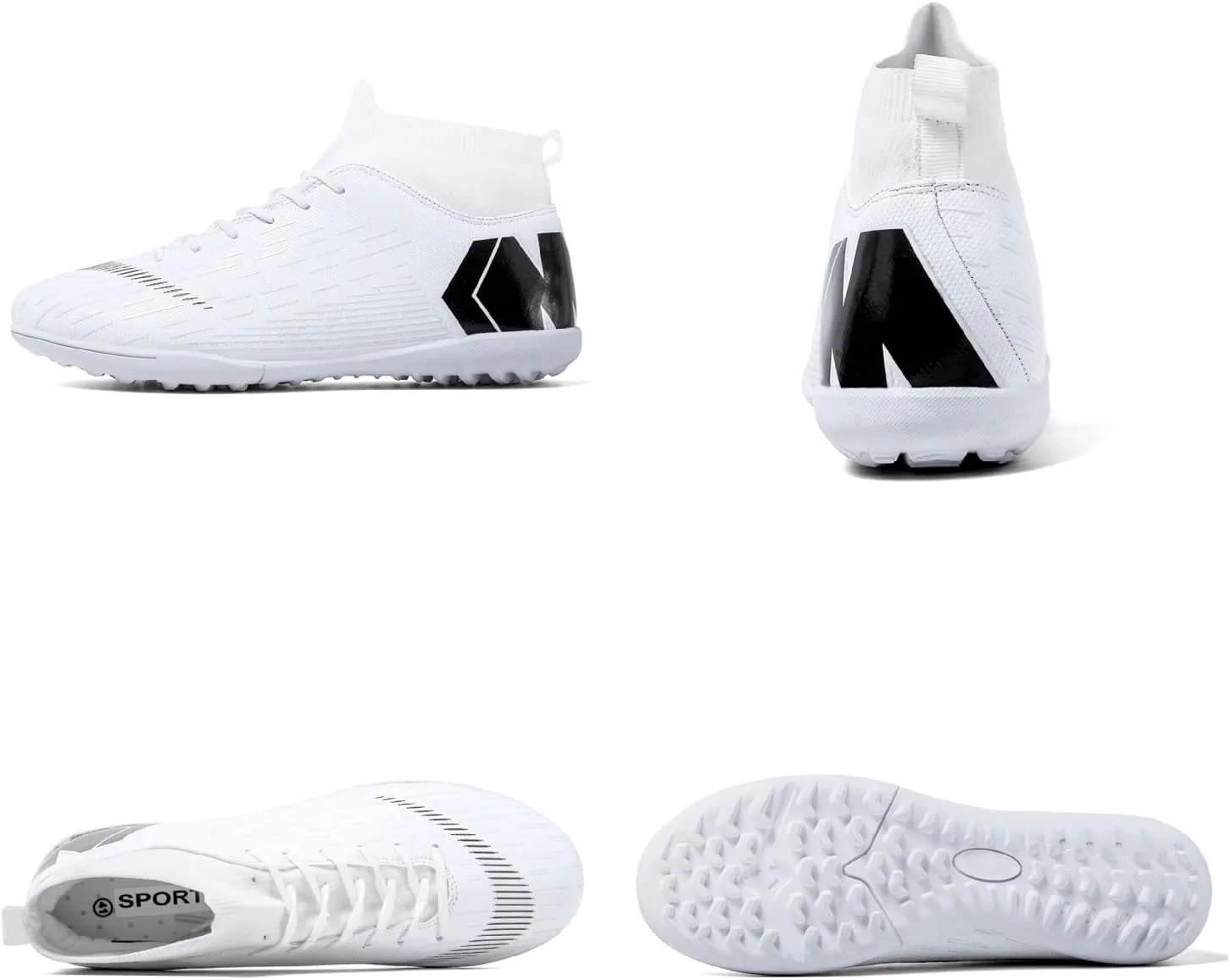 Unisex soccer sneakers are light, breathable, non-slip and shock-absorbing, and The youth high-top indoor lawn training hard bottom TF/AG.