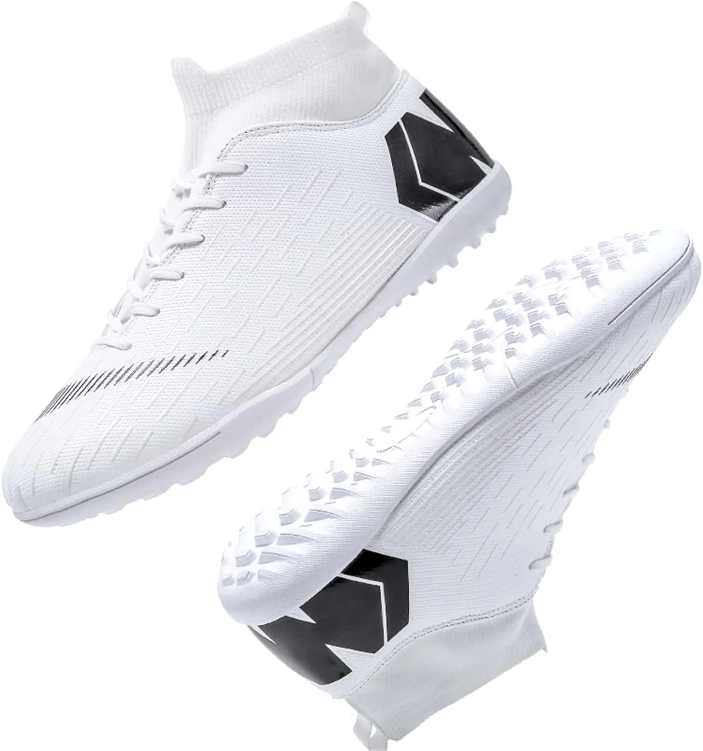Unisex soccer sneakers are light, breathable, non-slip and shock-absorbing, and The youth high-top indoor lawn training hard bottom TF/AG.