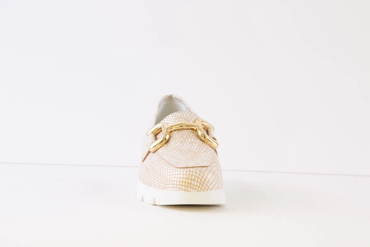 VALERIAS - 9045 SLIP-ON FASHION SHOE - GOLD PRINT
