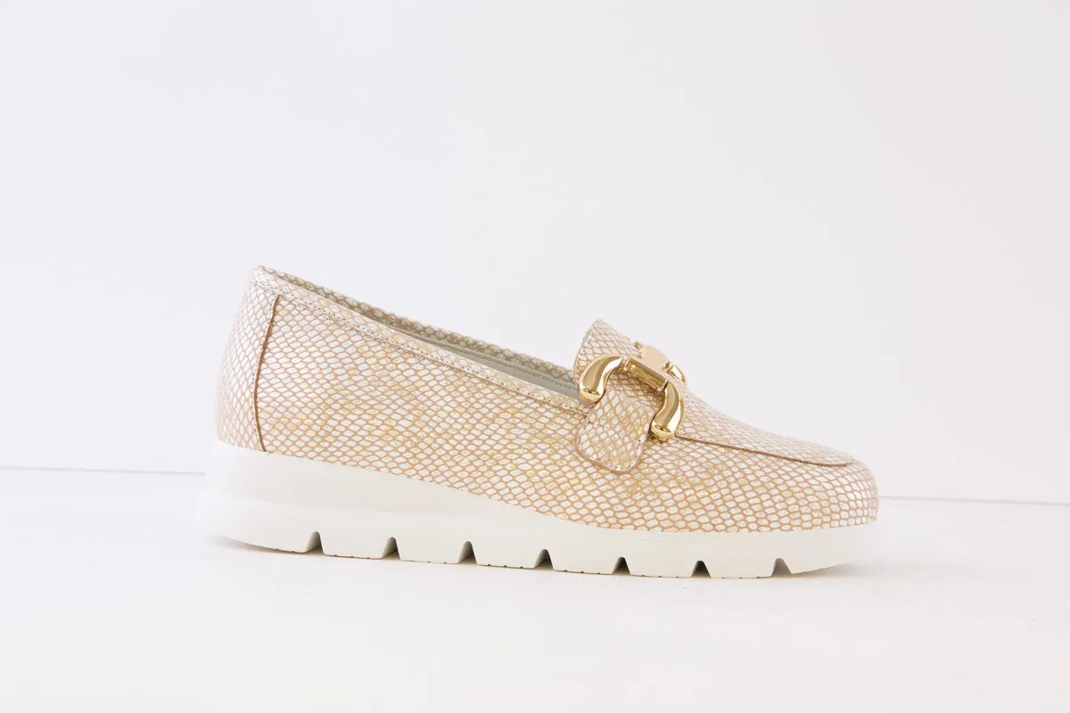 VALERIAS - 9045 SLIP-ON FASHION SHOE - GOLD PRINT