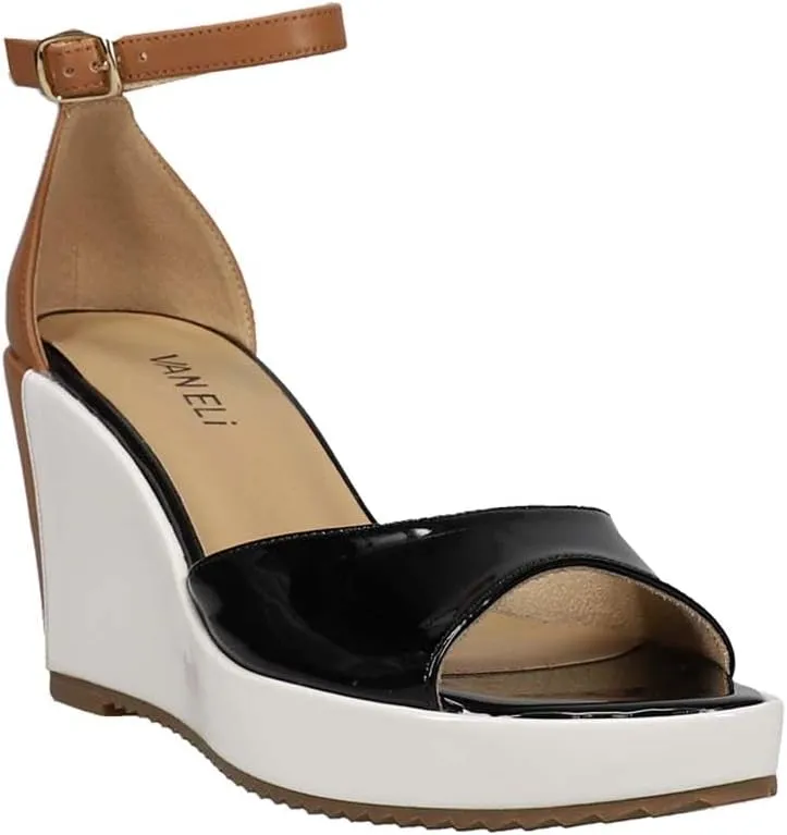 VANELi Womens Lemy Ankle Strap Casual Sandals Casual High Heel 3" & Up - Black, Brown