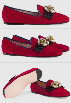 Velvet Ballet Flat with Bee