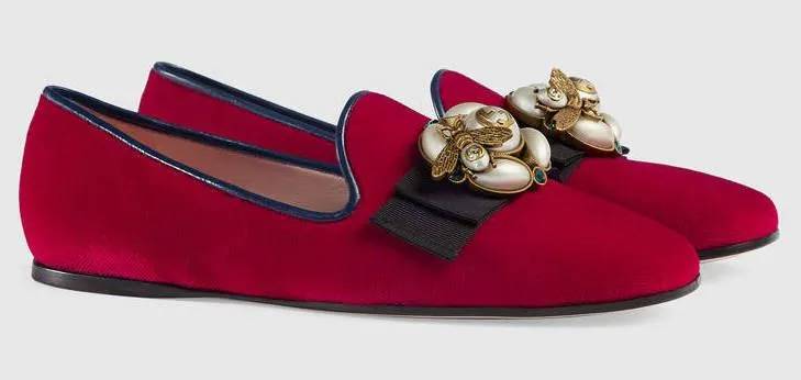 Velvet Ballet Flat with Bee