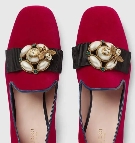 Velvet Ballet Flat with Bee