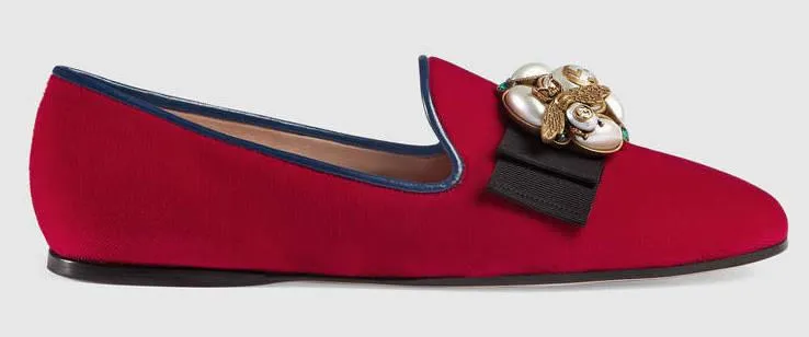 Velvet Ballet Flat with Bee