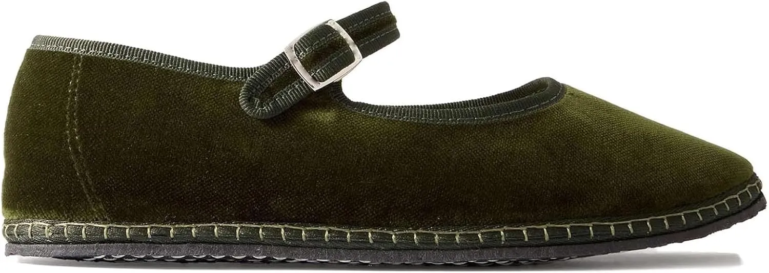 Velvet Ballet Flats for Women Suede Round Toe Cute Mary Jane Flats Slip On Casual Dressy Comfortable Ballerina Shoes