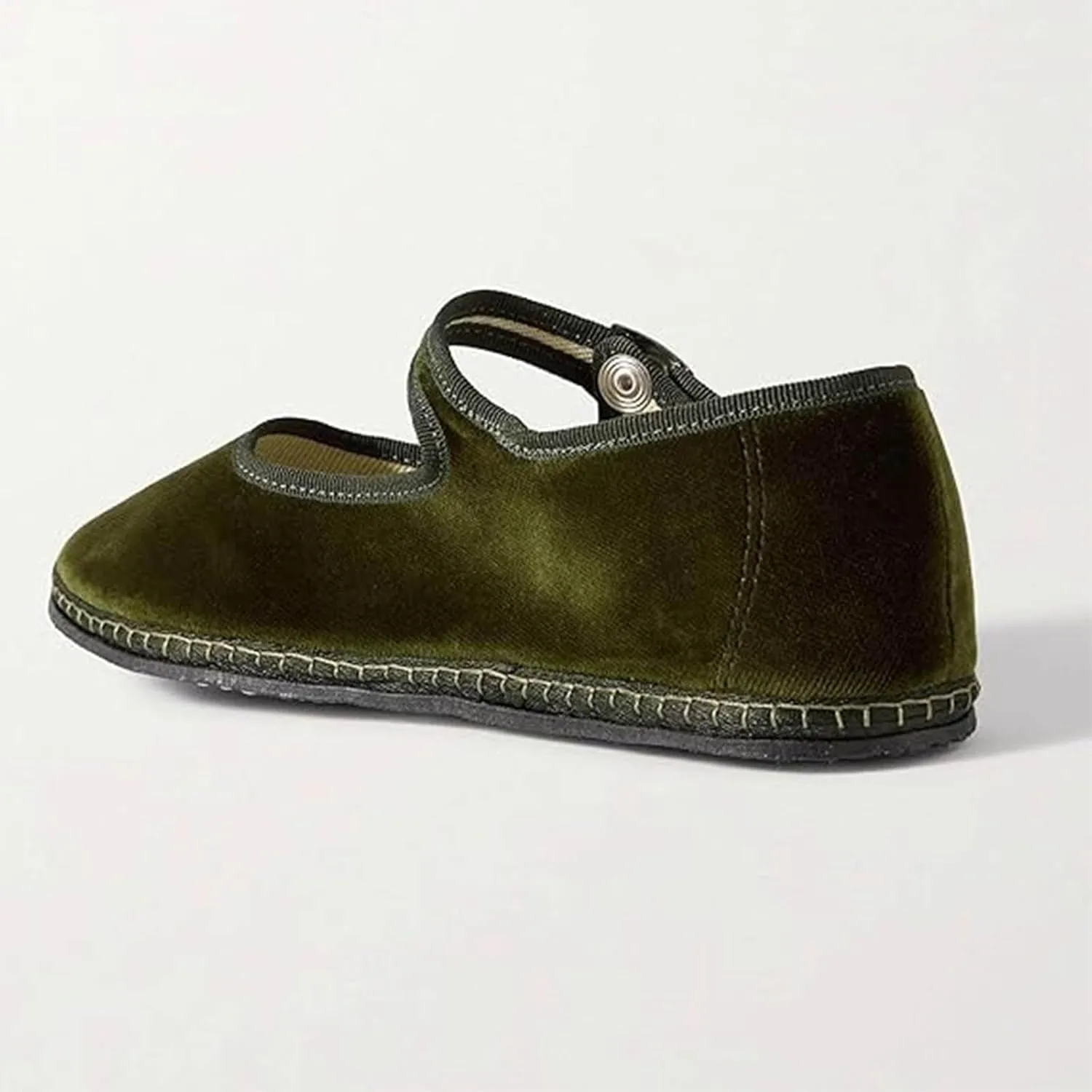 Velvet Ballet Flats for Women Suede Round Toe Cute Mary Jane Flats Slip On Casual Dressy Comfortable Ballerina Shoes