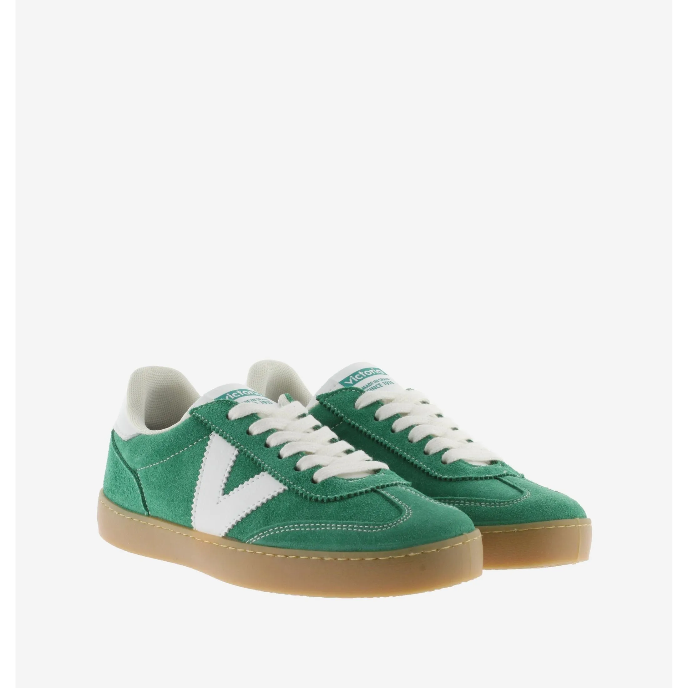 Victoria Berlin - Ladies Lace Trainer in Green Suede