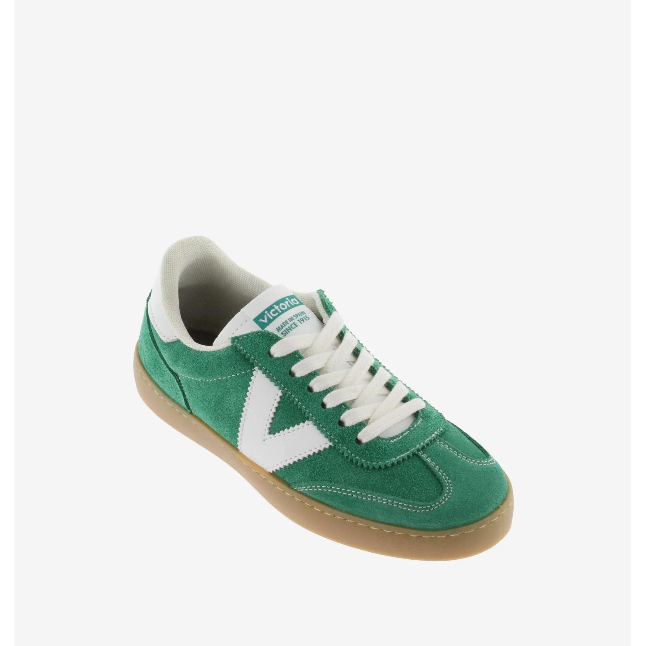 Victoria Berlin - Ladies Lace Trainer in Green Suede
