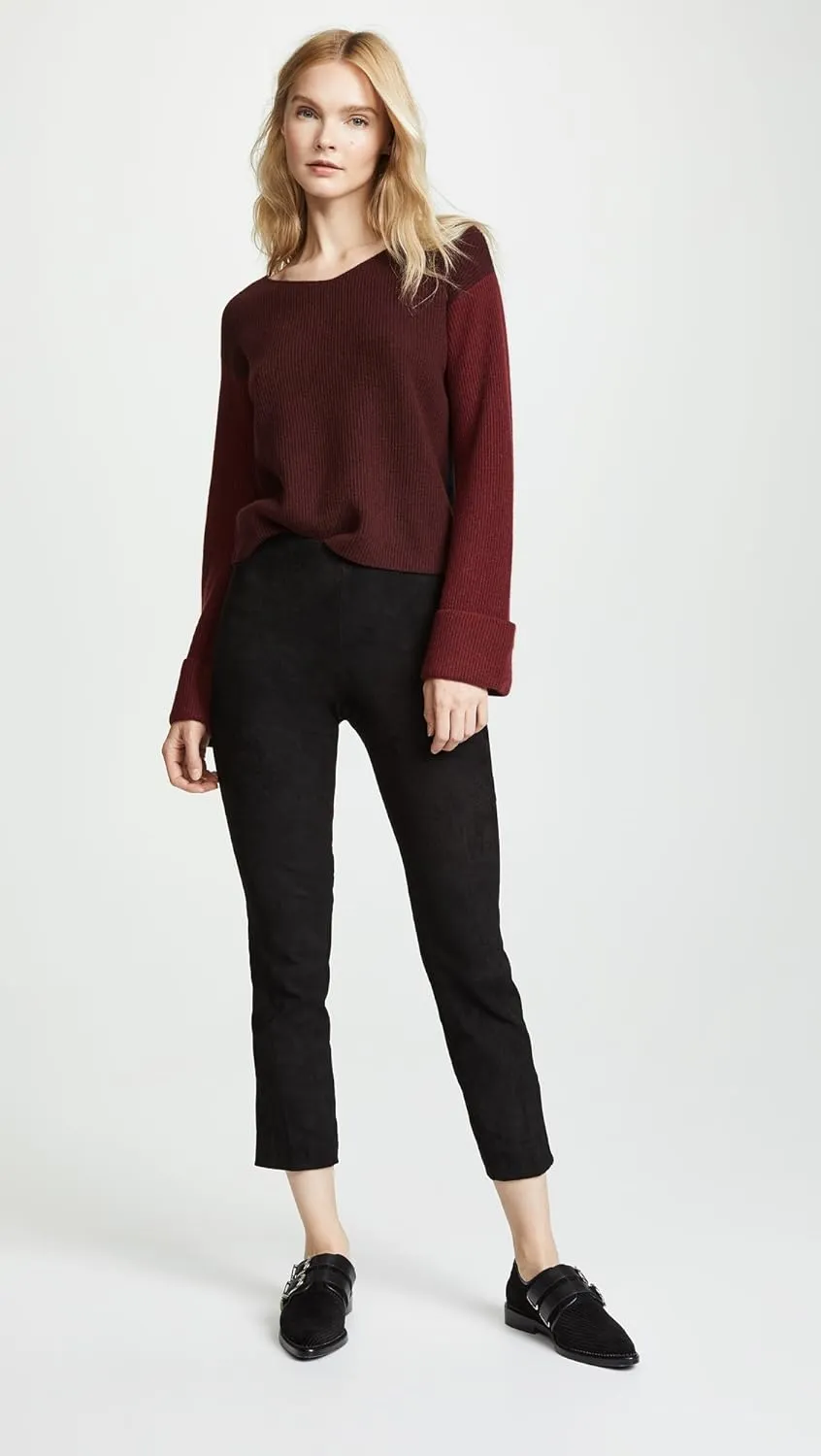 Vince Women's Stretch Suede Split Hem Crop