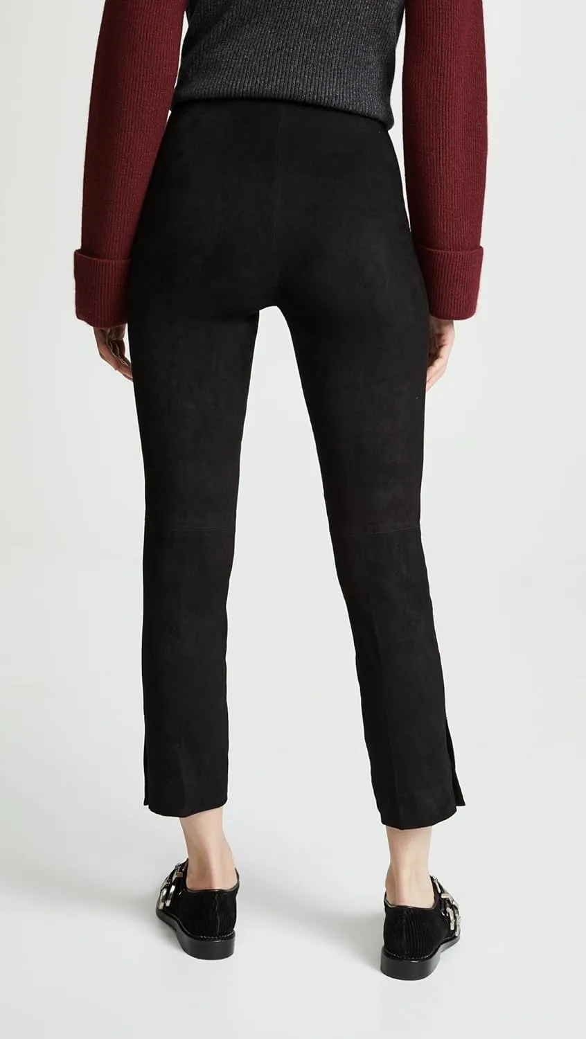 Vince Women's Stretch Suede Split Hem Crop