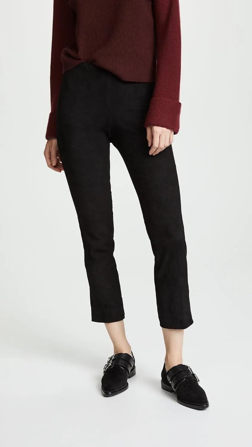 Vince Women's Stretch Suede Split Hem Crop