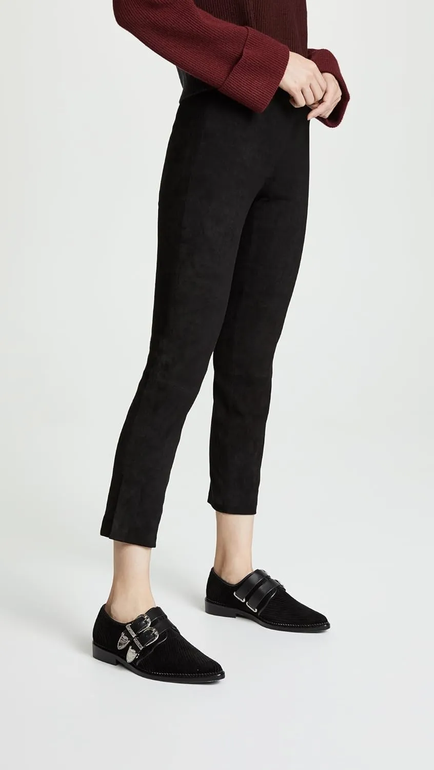 Vince Women's Stretch Suede Split Hem Crop
