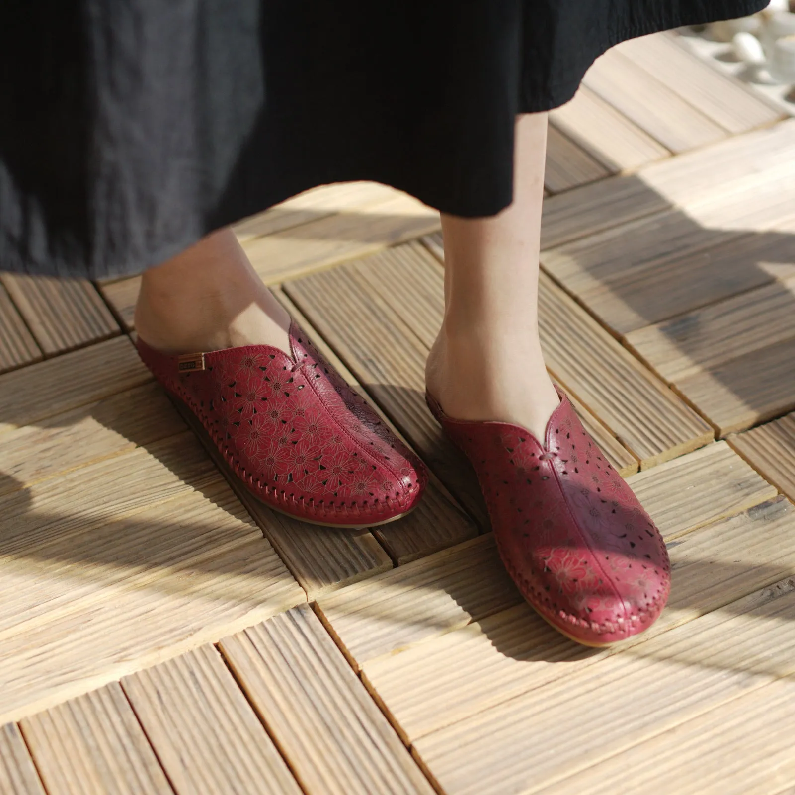 Vintage Engraved Birken Flats