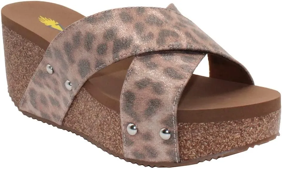 VOLATILE Women's Riverside Crisscross Wedge Slide Sandal