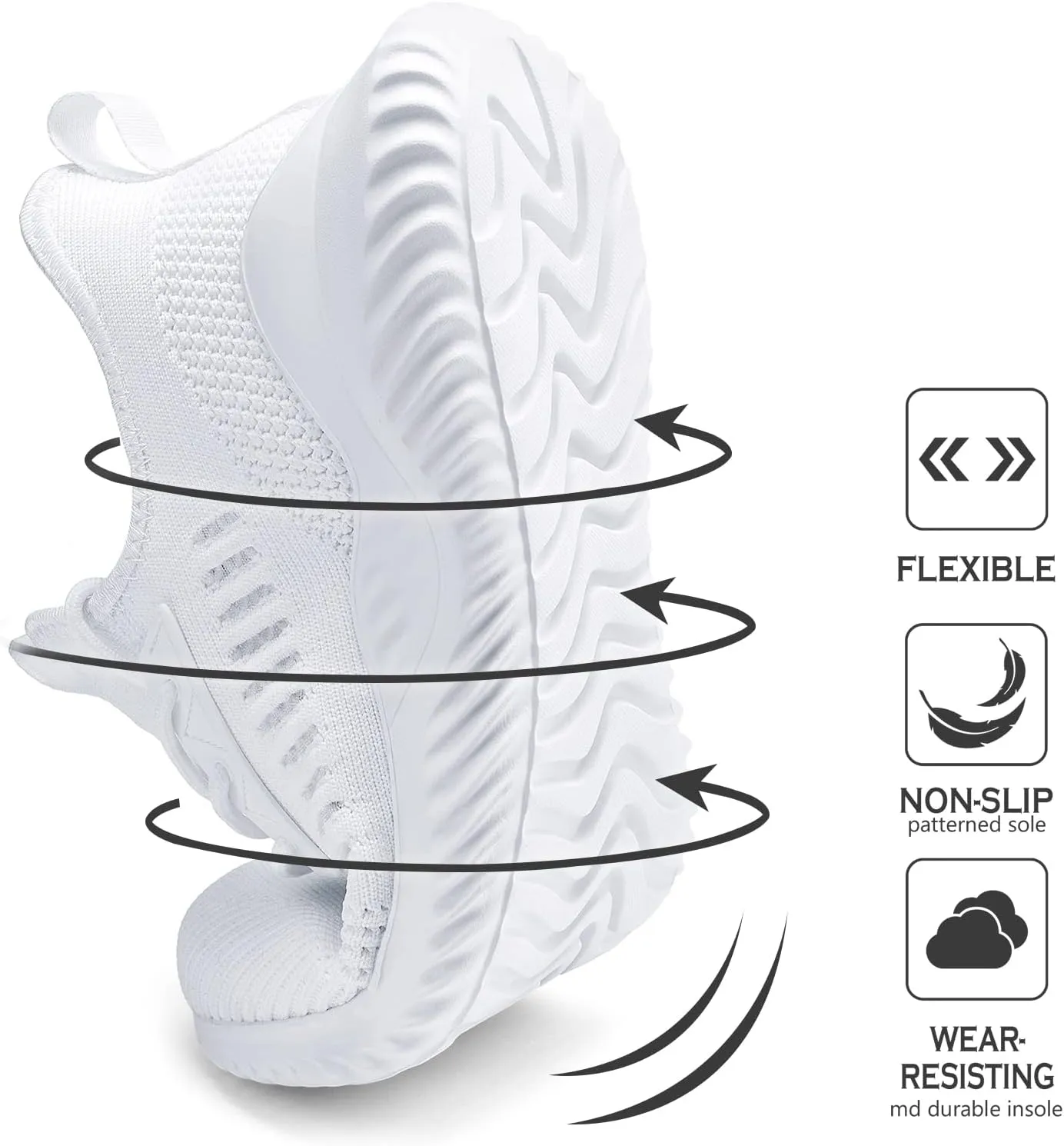 Walking Shoes for Men Sneakers - Slip on Tennis Running Memory Foam Shoes for Athletic Workout Gym Indoor Outdoor Lightweight Breathable Casual Sneakers