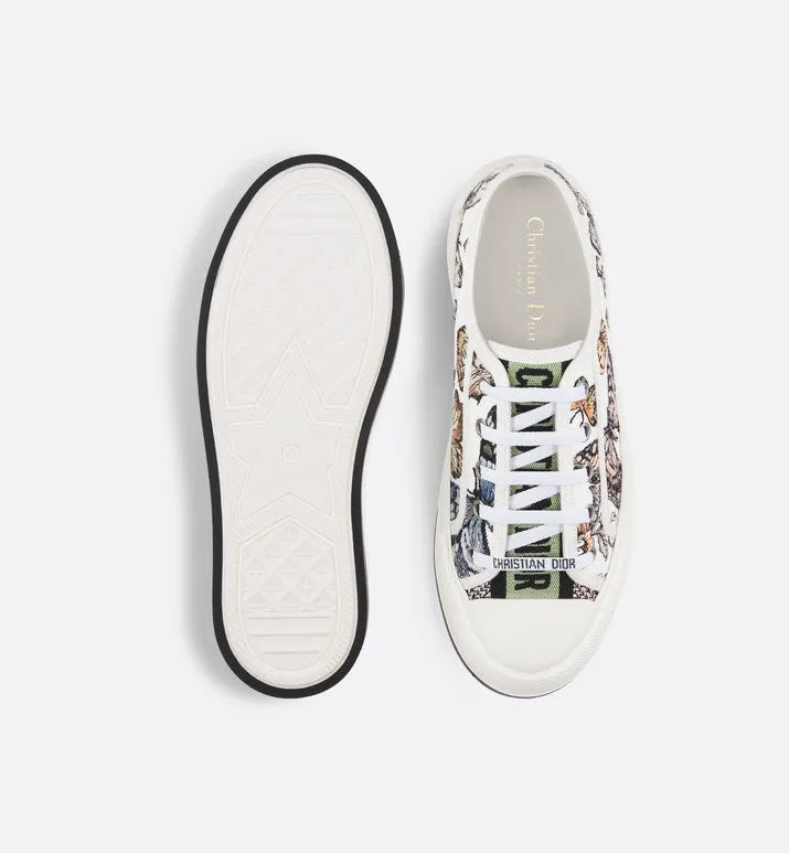 Walk'n'Dior Platform Sneaker • Yellow Multicolor Embroidered Cotton with Toile de Jouy Mexico Motif
