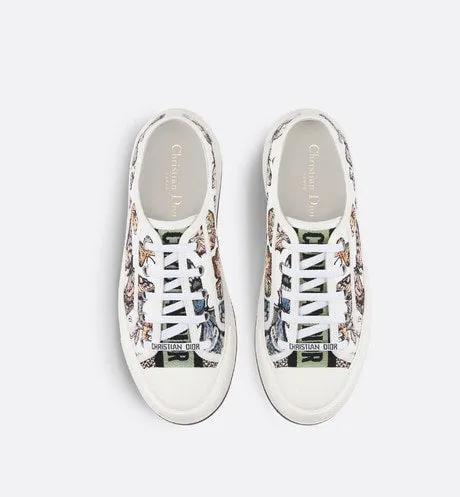 Walk'n'Dior Platform Sneaker • Yellow Multicolor Embroidered Cotton with Toile de Jouy Mexico Motif