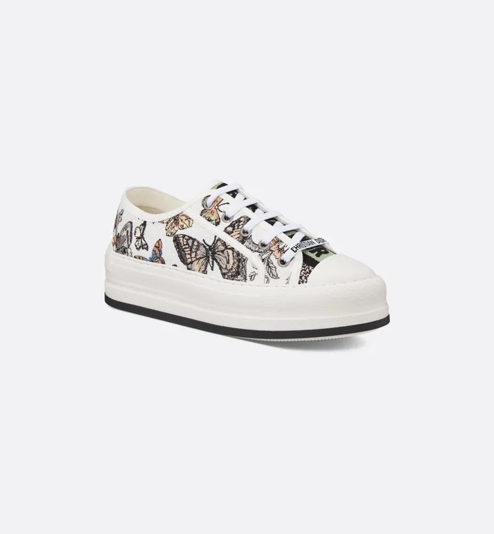 Walk'n'Dior Platform Sneaker • Yellow Multicolor Embroidered Cotton with Toile de Jouy Mexico Motif