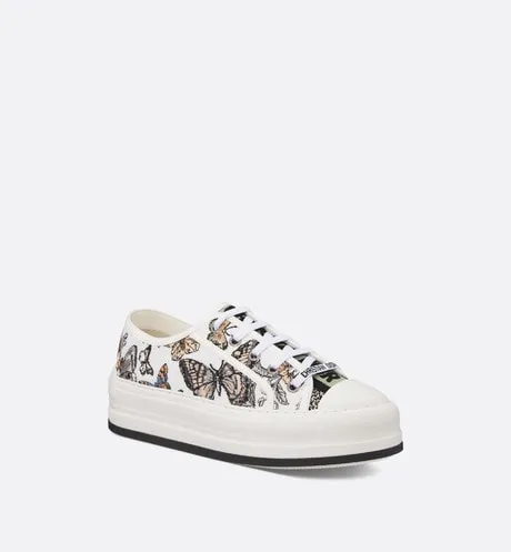Walk'n'Dior Platform Sneaker • Yellow Multicolor Embroidered Cotton with Toile de Jouy Mexico Motif