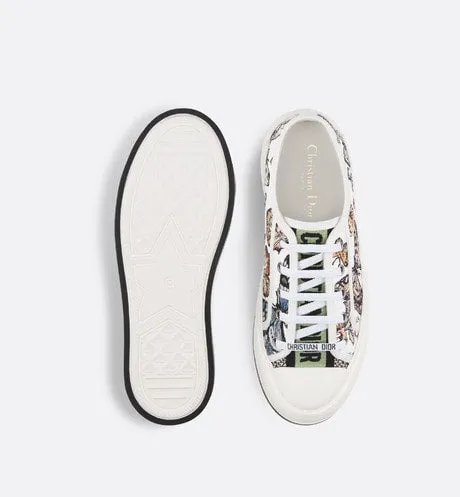 Walk'n'Dior Platform Sneaker • Yellow Multicolor Embroidered Cotton with Toile de Jouy Mexico Motif