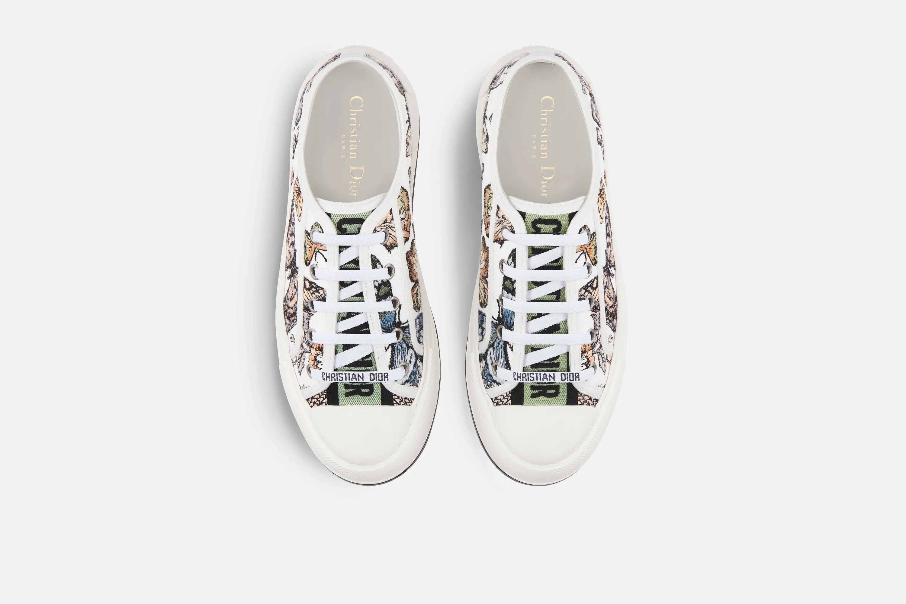 Walk'n'Dior Platform Sneaker • Yellow Multicolor Embroidered Cotton with Toile de Jouy Mexico Motif