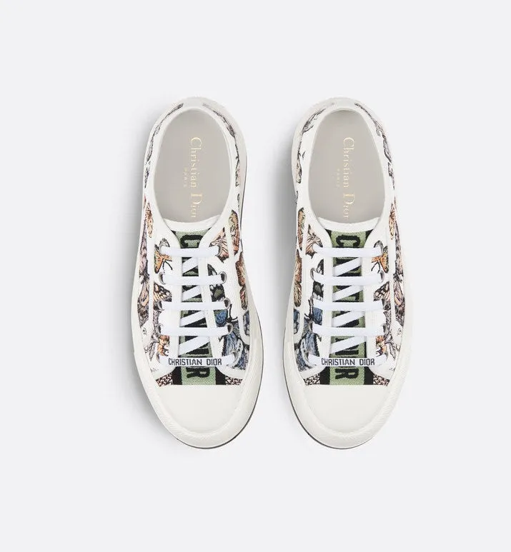 Walk'n'Dior Platform Sneaker • Yellow Multicolor Embroidered Cotton with Toile de Jouy Mexico Motif