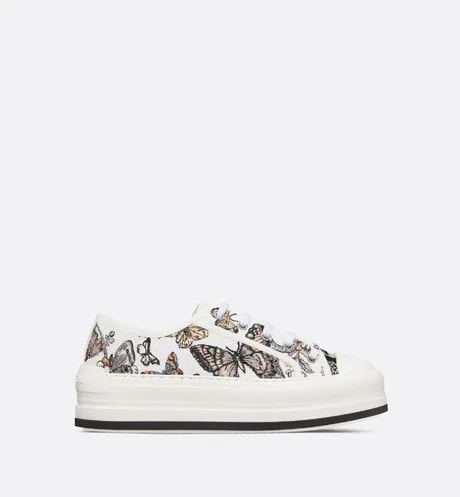 Walk'n'Dior Platform Sneaker • Yellow Multicolor Embroidered Cotton with Toile de Jouy Mexico Motif