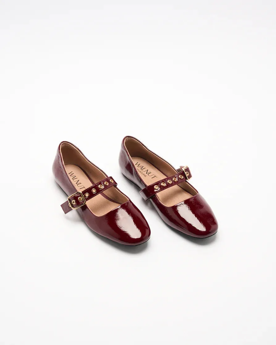 WALNUT : Bianca Leather Ballet - Red Patent
