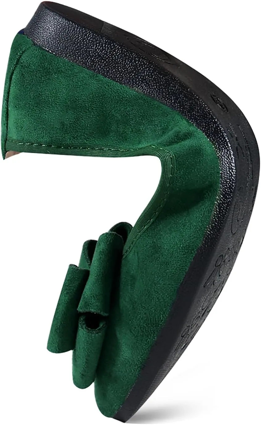 Women Ballet Flats Fashion Bowknot Suede Comfort Pointed Toe Slip On Dress Shoes