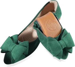 Women Ballet Flats Fashion Bowknot Suede Comfort Pointed Toe Slip On Dress Shoes