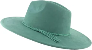 Women Men Wide Brim Suede Tassel Top Hat Party Wedding Fedora Hat Jazz Felt Gentleman Panama Cap