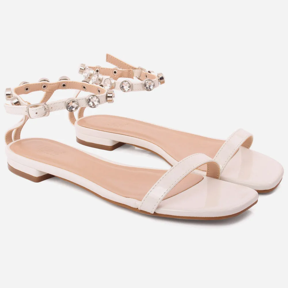 Women "IVETE" Eye Catching Decorated Ankle Strap Sandals