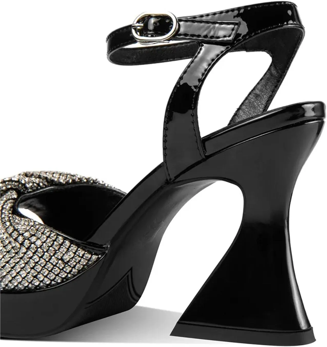 Women's Rhinestone Platform Sandals - Catwalk High Heels, Ankle Strap Wedding Dancing
